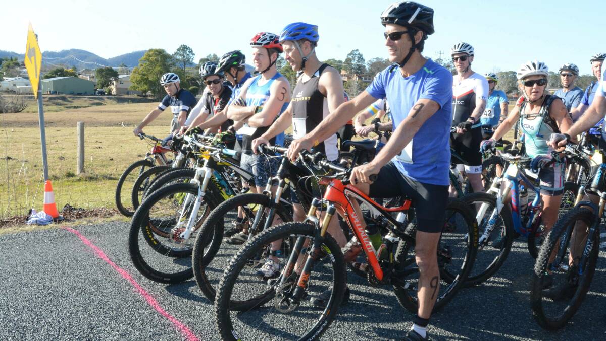Competitors wait for the start of the 2019 Gloucester Tri Challenge. File photo.