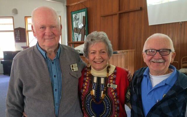 Probus Club guest speakers, Gloucester's Peter Hazel, Shirley Hazel with president, Robert Sparke. Photo supplied