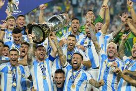 Argentina players' Copa America celebrations have been clouded by allegations of racist chanting. Photo: AP PHOTO
